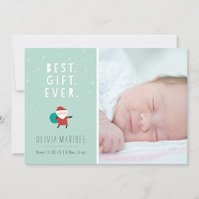 Snowy Santa Julkort (Framsida)