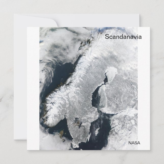 Snowy Scandanavia in Winter av NASA Kort (Framsida)