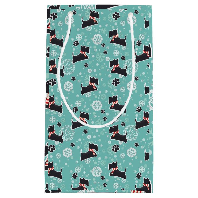 Snowy Scottie Hund jul Mönster (Framsidan)