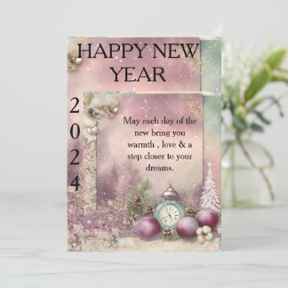 "Snowy Serenity: A New Year's Greeting Card" Julkort