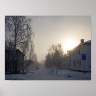 Snowy Siberian Morning Poster
