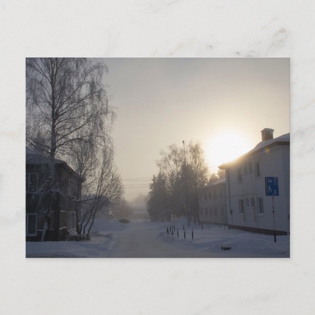 Snowy Siberian Morning Vykort (Framsida)