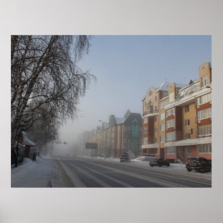 Snowy Siberian Street Poster