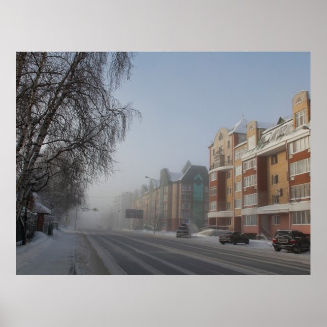 Snowy Siberian Street Poster (Framsidan)