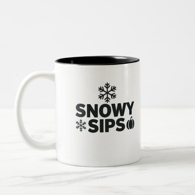 Snowy Sips Mugg - Säsong Snowflake & Pumpkin Coff (Vänster)