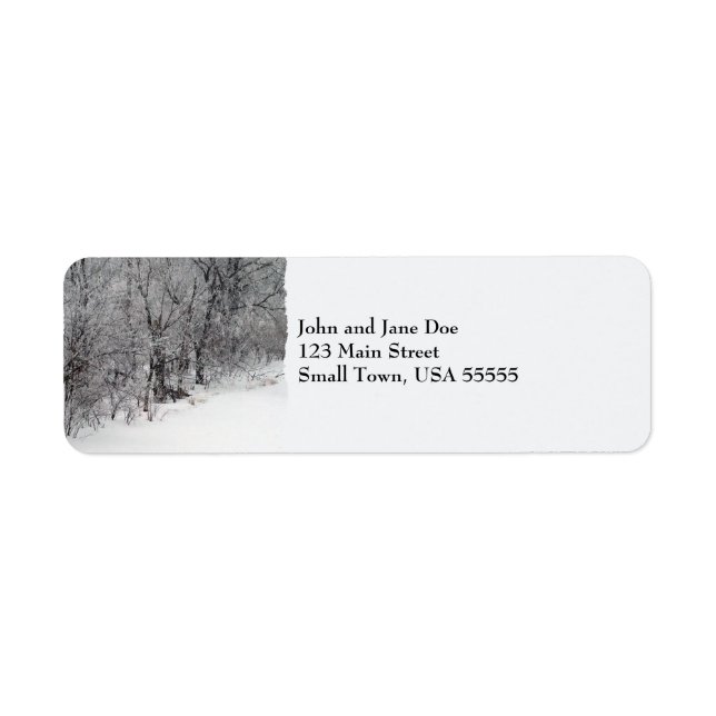 Snowy Skogen Returetiketter Returadress Etikett (Framsidan)