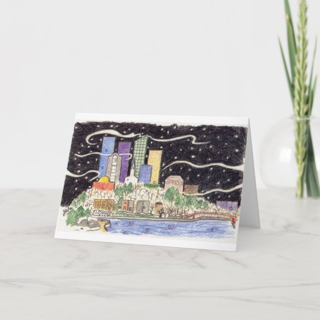 Snowy Skyline-kort Helgkort (Framsida)