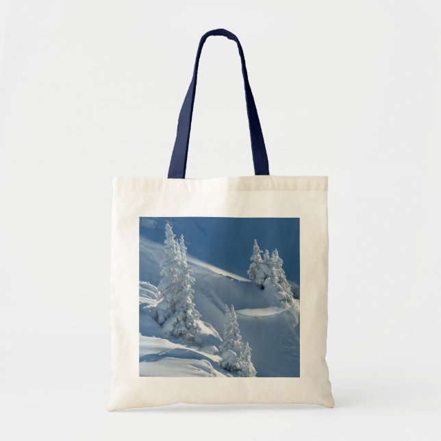 Snowy Slope och Gräs Tote Bag Tygkasse (Framsidan)