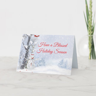 Snowy Snögubbe Helgdag Kort