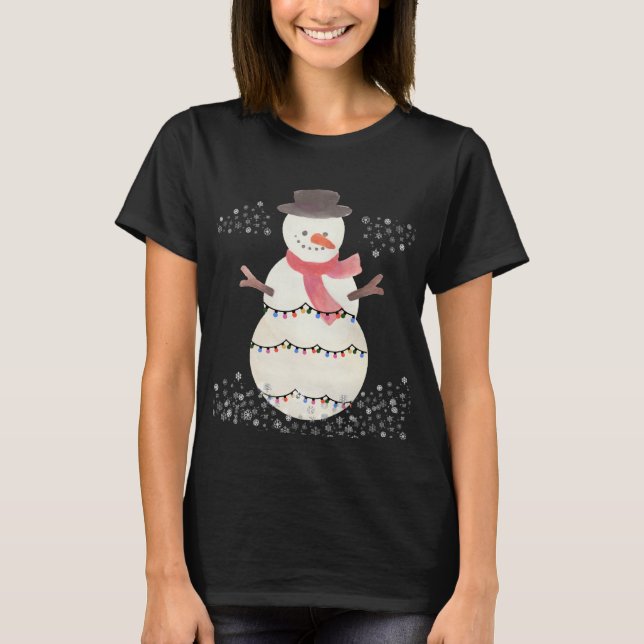 Snowy Snowman Shirt T Shirt (Framsida)