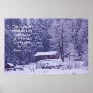 Snowy Splendor 3 Skriv ut med skriptverse Poster