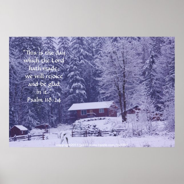 Snowy Splendor 3 Skriv ut med skriptverse Poster (Framsidan)