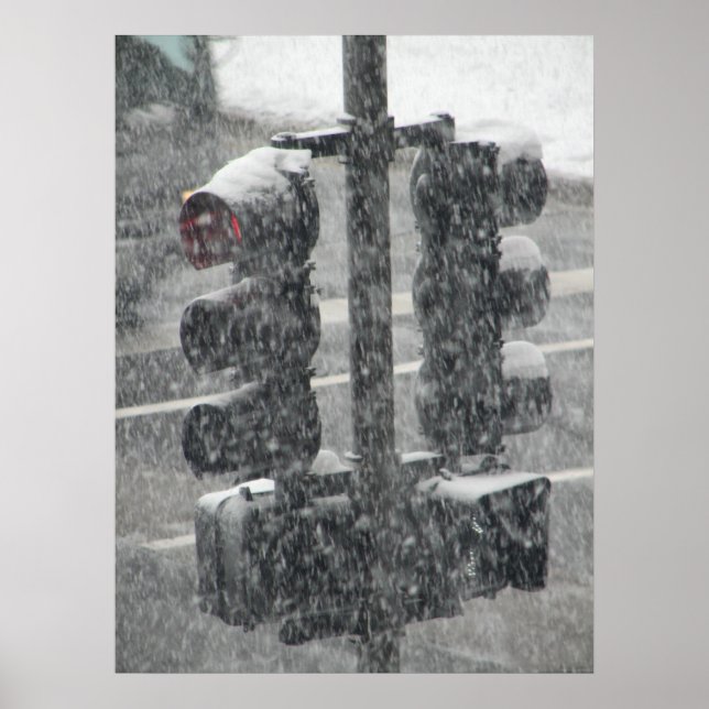 Snowy Stoplight Poster (Framsidan)