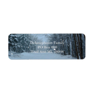 Snowy Street Returadress Etikett