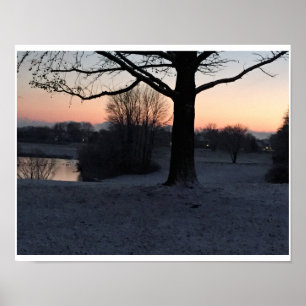 Snowy Sunset vid Core Bäck Poster
