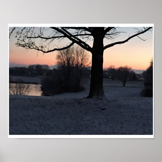 Snowy Sunset vid Core Bäck Poster (Framsidan)
