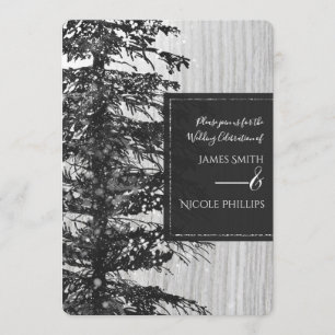 Snowy Tall Gräs Träd, dammvinter Inbjudningar