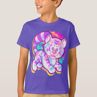Snowy Tiger Cute Neon Kidcore T Shirt