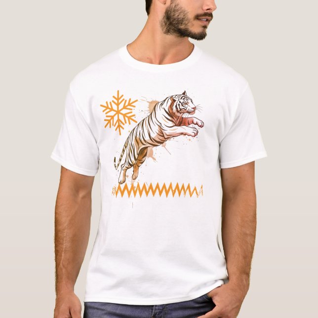 snowy tiger t shirt (Framsida)