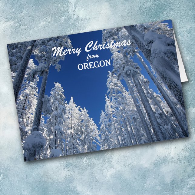 Snowy Träd från Oregon-julkort Hälsningskort (Skapare uppladdad)