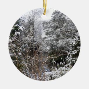 Snowy Träd keramisk prydnadsföremål Julgransprydnad Keramik