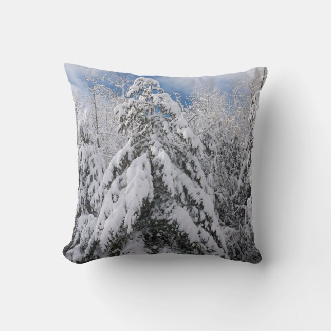 Snowy Träd Kudde (Framsida)