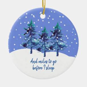Snowy Träd Ornament Robert Frost Dikt