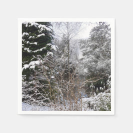 Snowy Träd Papper Pappersservett