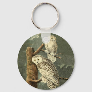 Snowy Uggla Audubon Bird Artwork Nyckelring