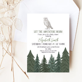 Snowy Uggla Baby Shower-inbjudan Inbjudningar
