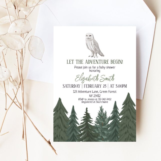 Snowy Uggla Baby Shower-inbjudan Inbjudningar (Skapare uppladdad)