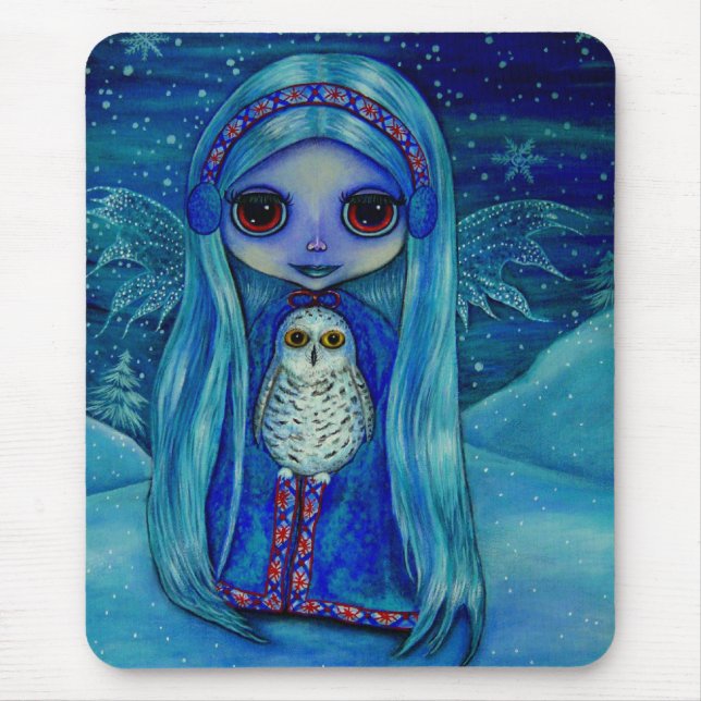Snowy Uggla Fairy Mousepad Musmatta (Framsidan)
