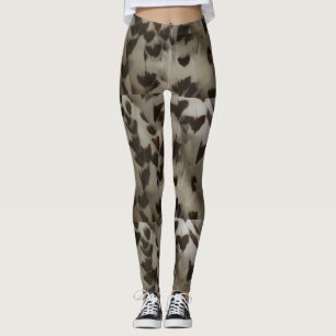 Snowy Uggla Feathers Leggings