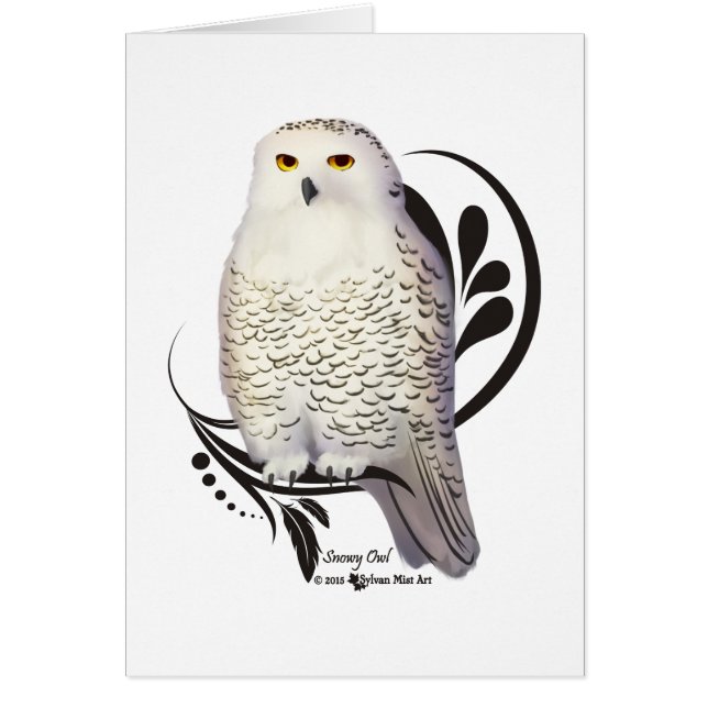 Snowy Uggla Hälsningskort (Framsidan)