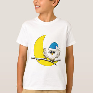 Snowy Uggla i New Måne Winter Natten T Shirt