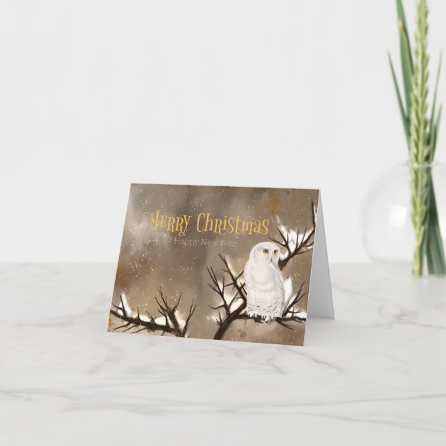 Snowy Uggla jul Kort (Framsida)