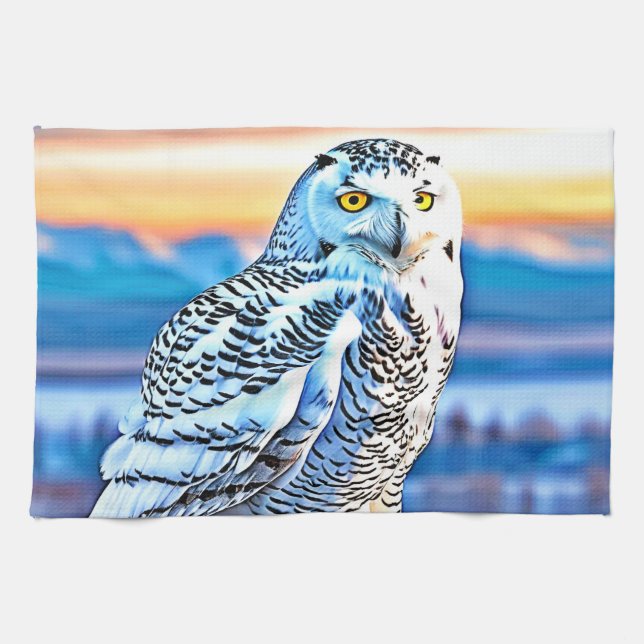 Snowy Uggla Majesty Design Kökshandduk (Horisontell)
