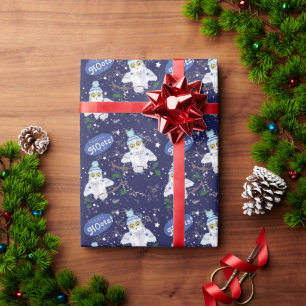 Snowy Uggla med Hat-jul Papper Presentpapper