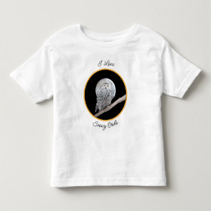 Snowy Uggla och Måne Painting - Originalbild av få T Shirt