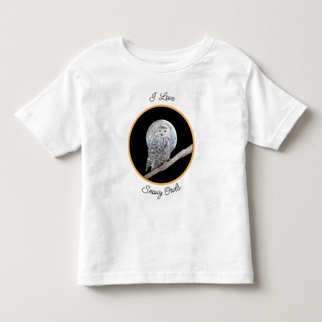 Snowy Uggla och Måne Painting - Originalbild av få T Shirt (Framsida)