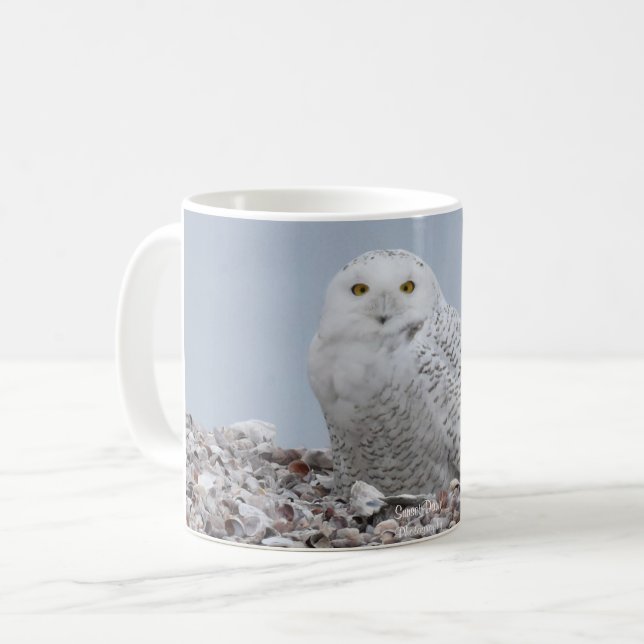 Snowy Uggla på snäckor   Kaffemugg (Framsida vänster)