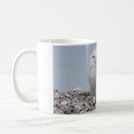 Snowy Uggla på snäckor   Kaffemugg