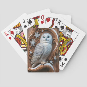 Snowy Uggla Perched in Winter Casinokort