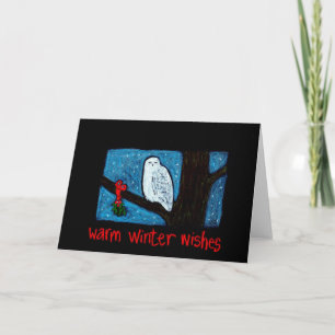 Snowy Uggla Winter Önskemål Card Helgkort