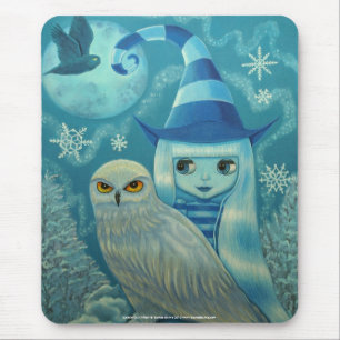 Snowy Uggla Witch Mousepad Musmatta