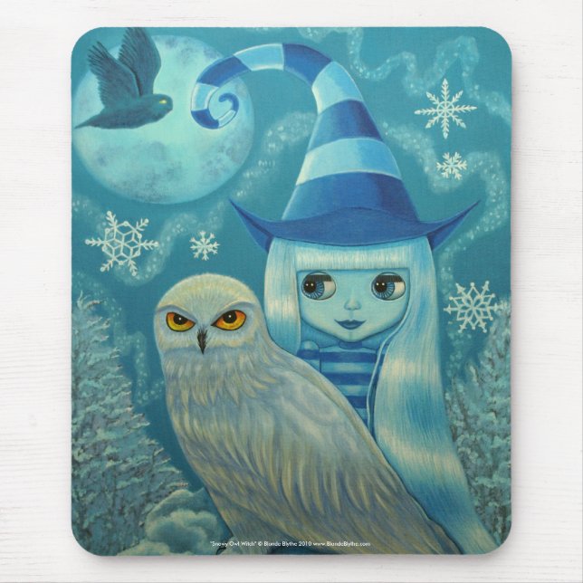 Snowy Uggla Witch Mousepad Musmatta (Framsidan)