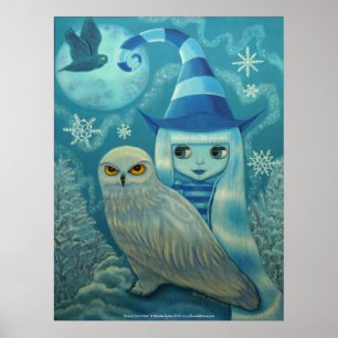 Snowy Uggla Witch Poster