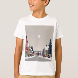 Snowy village, at Christmas - KId's Tshirt T Shirt