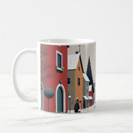 Snowy village,decorated for Christmas - Coffee Mug Kaffemugg