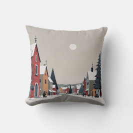 Snowy village,decorated for Christmas - Sticker Kudde